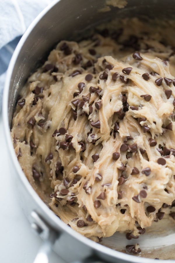 dough in a mixing bowl