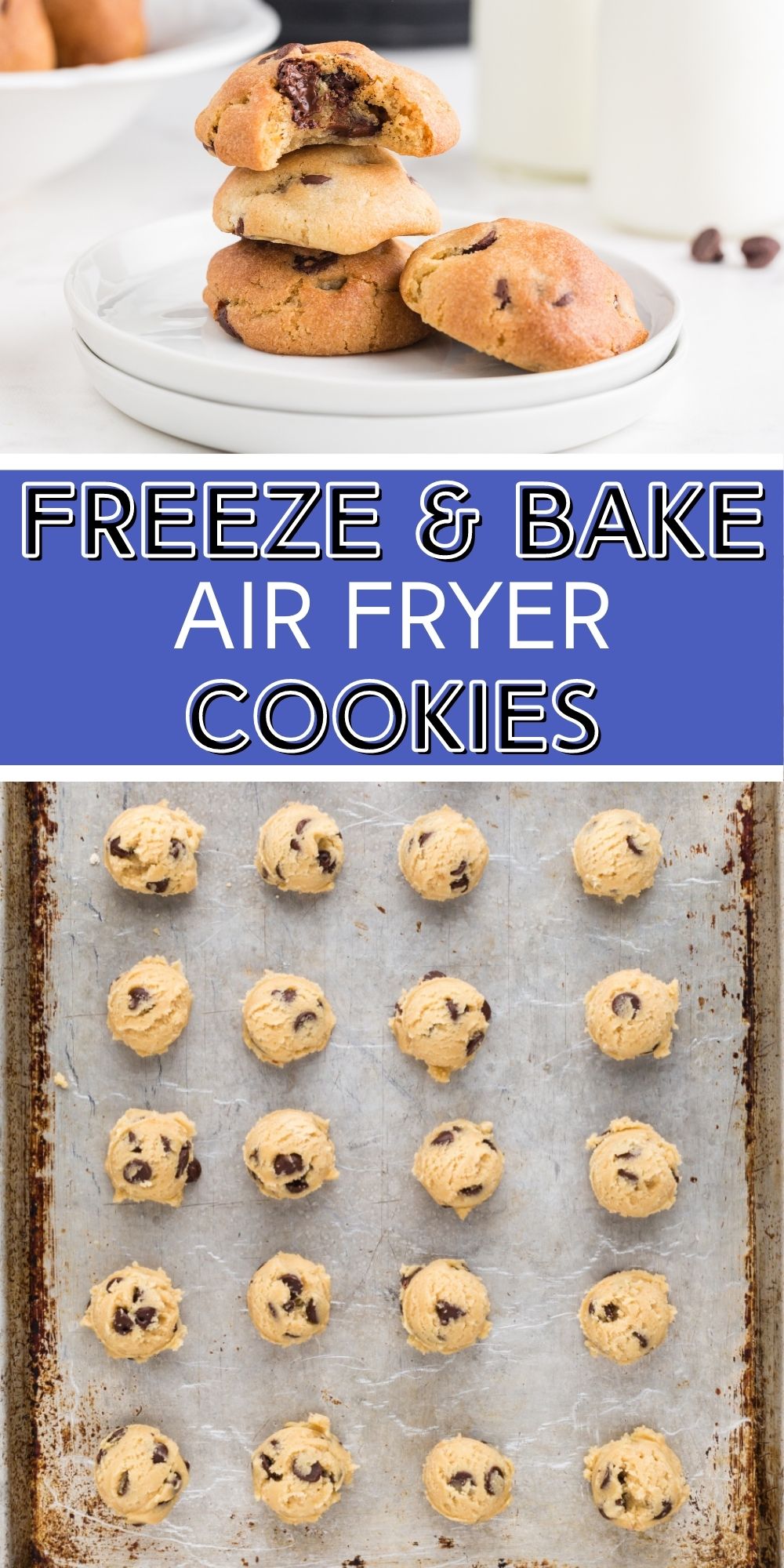 Have freshly baked cookies in minutes. These Freeze and Bake Air Fryer Chocolate Chips Cookies are perfect for when you just want a couple cookies instead of a whole batch. via @familyfresh
