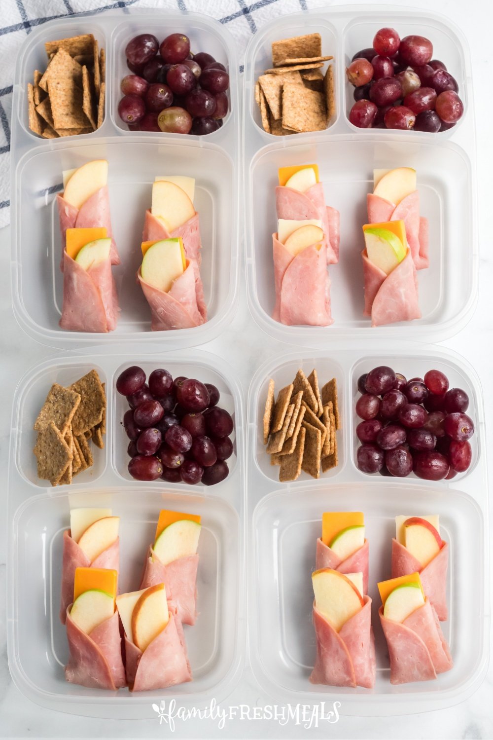 Ham Apples and Cheese Wraps Lunchbox Idea Family Fresh Meals