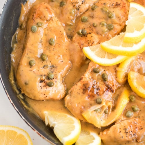 Chicken Piccata in a pan