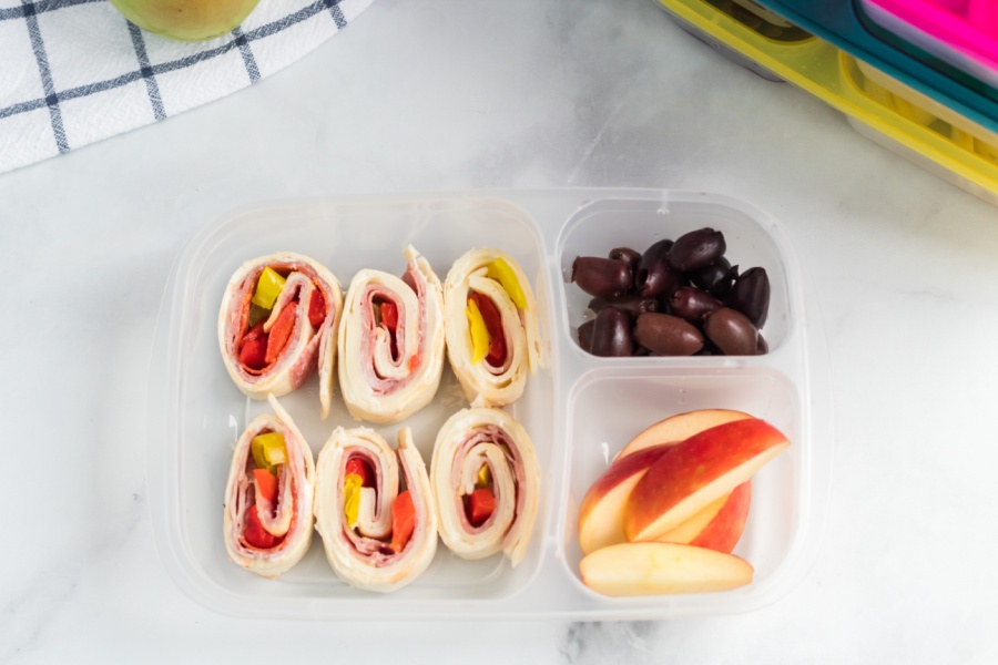 Italian Sub Roll Ups Lunch Box Idea