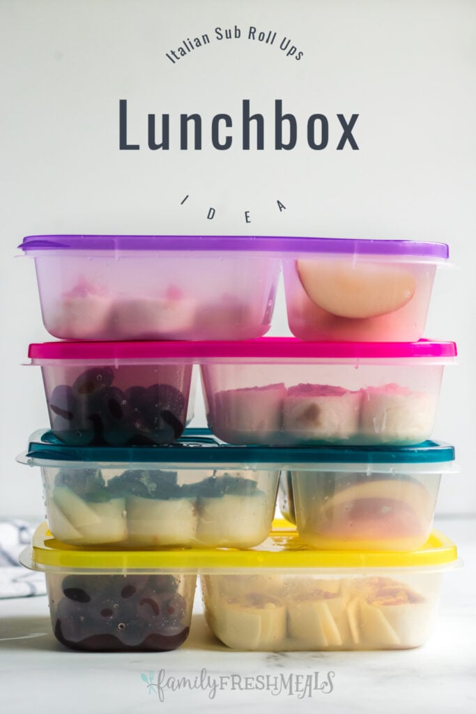 4 lunchboxes stacked on top of each other