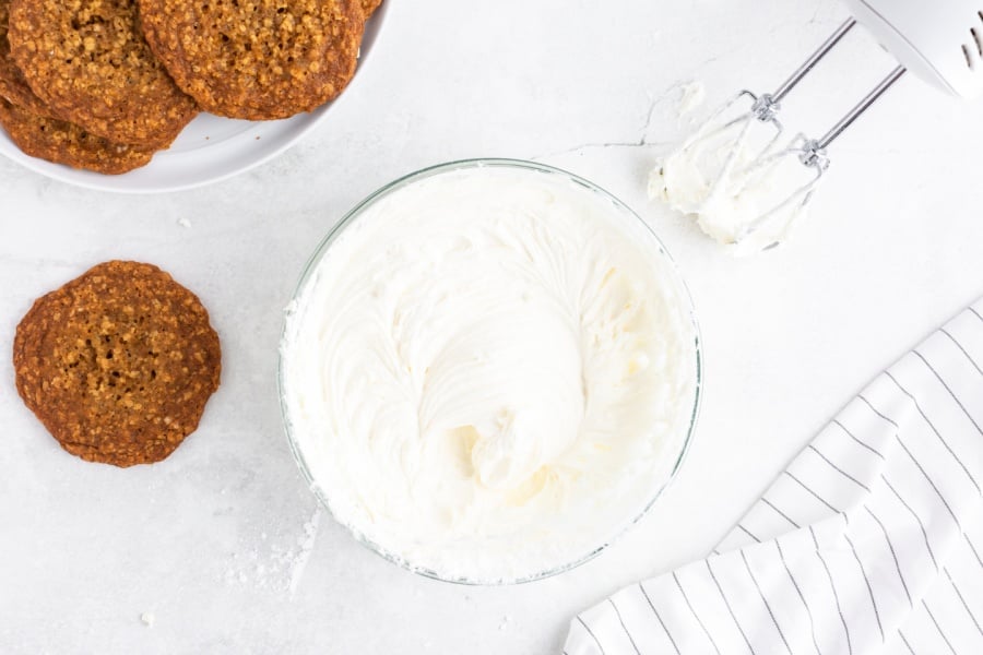 mixing together cream filling