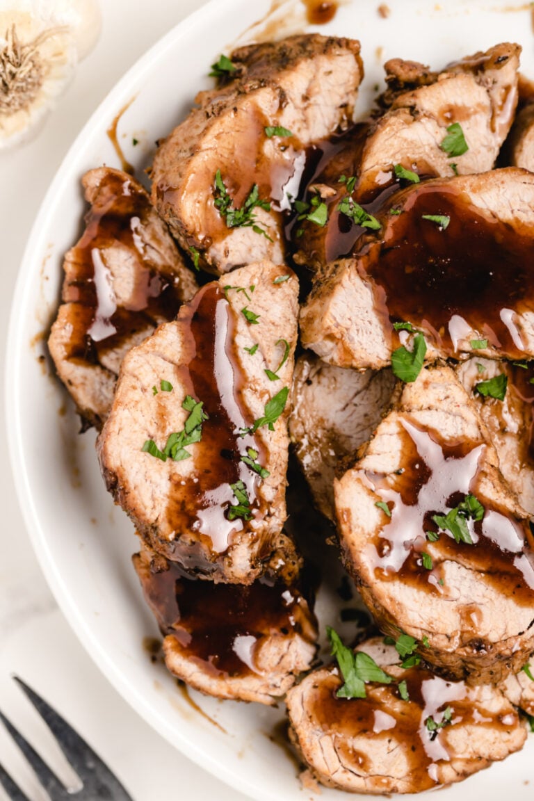 Instant Pot Pork Tenderloin with Honey Balsamic Sauce