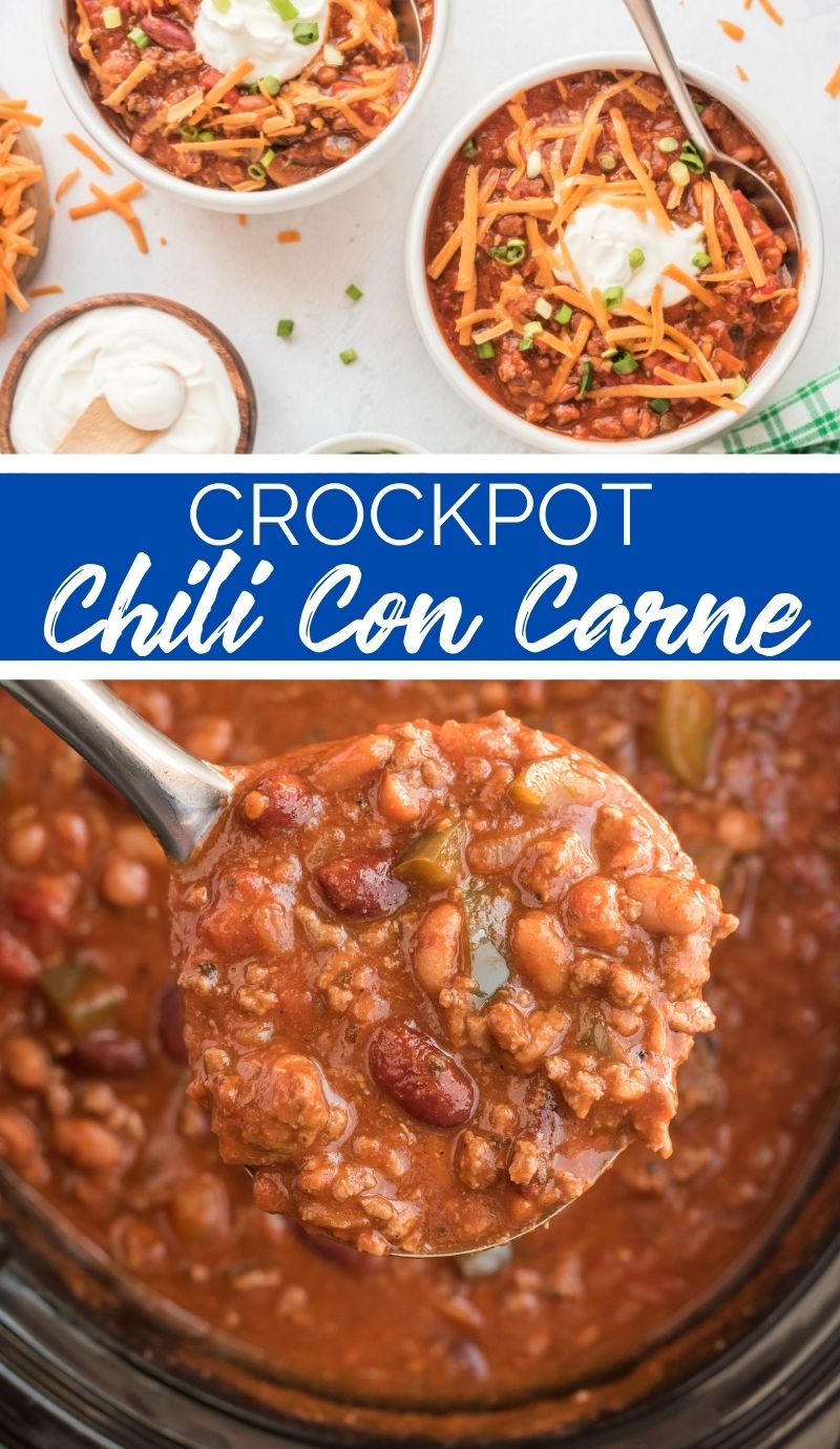 This hearty Crockpot Chili Con Carne is another favorite of mine among the list of home cooked comfort foods I love to make for the family. via @familyfresh