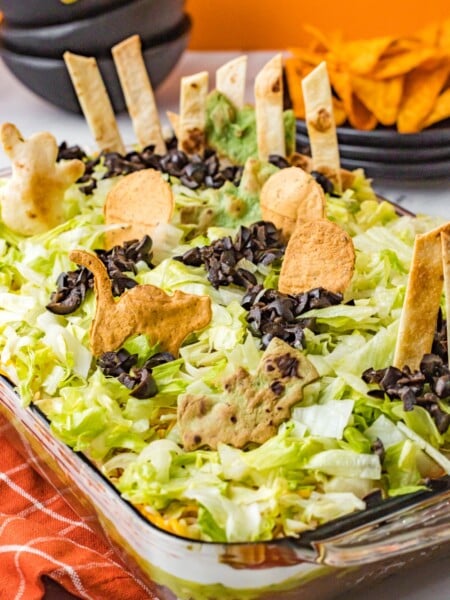 Halloween Graveyard 7 Layer Bean Dip