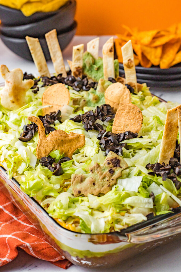 Halloween Graveyard 7 Layer Bean Dip