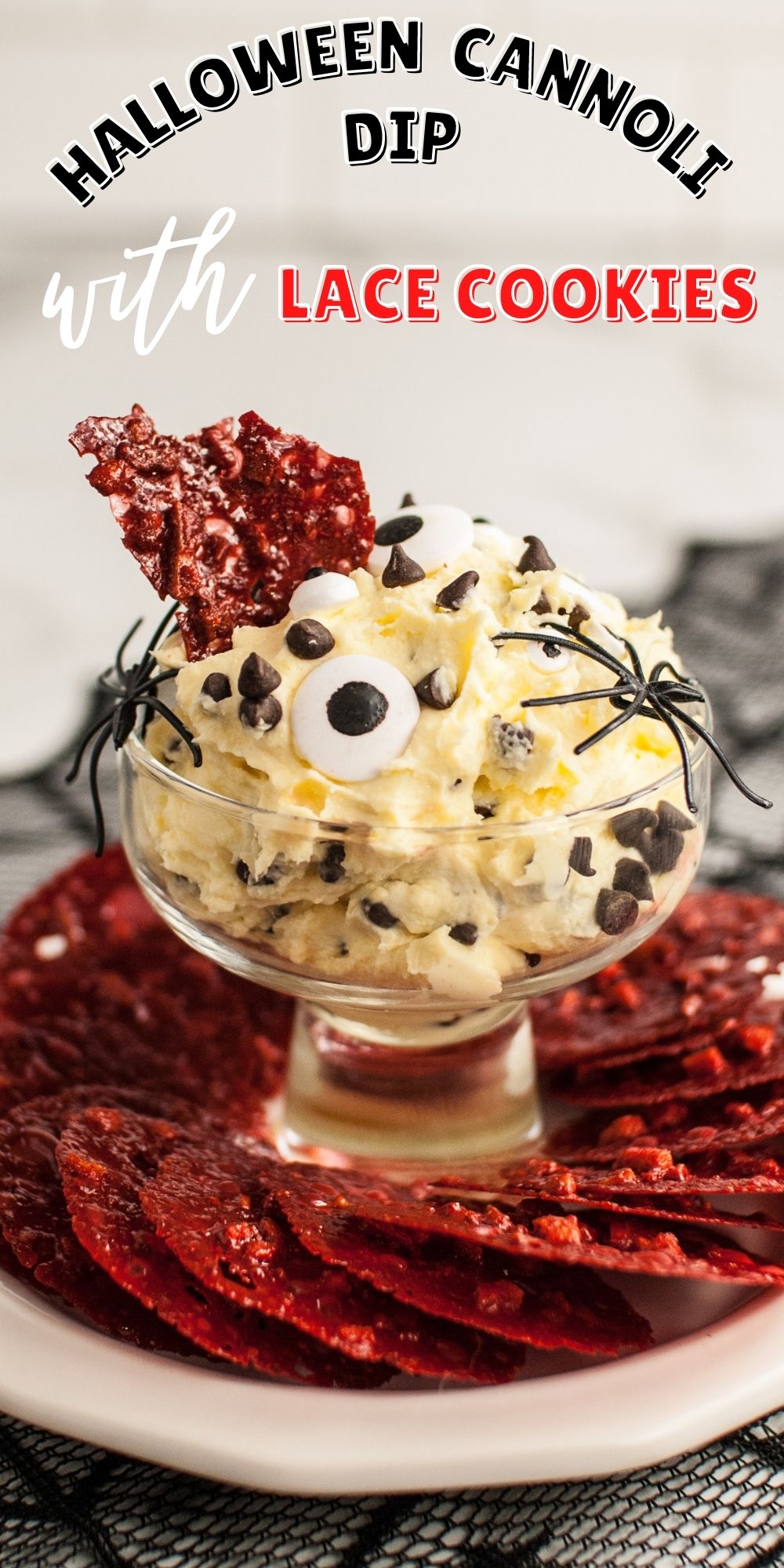 Served up together, this Halloween Cannoli Dip and Spooky Lace Cookies look appropriately scary. And eaten together, they taste scary good. via @familyfresh