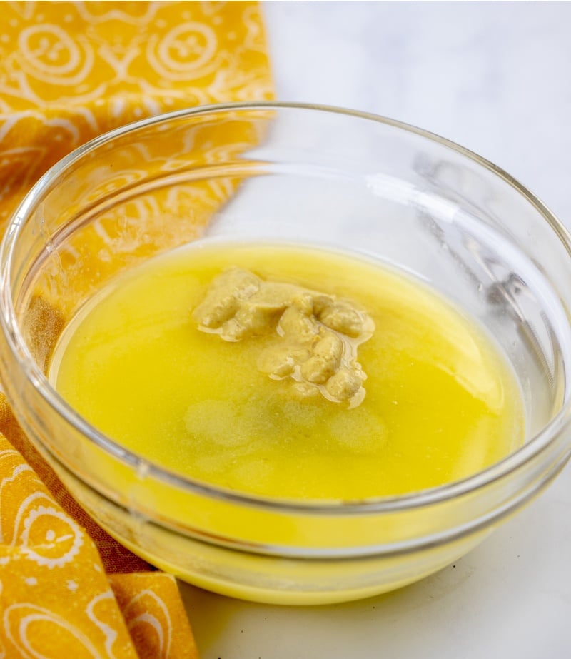 butter mixture in mixing bowl