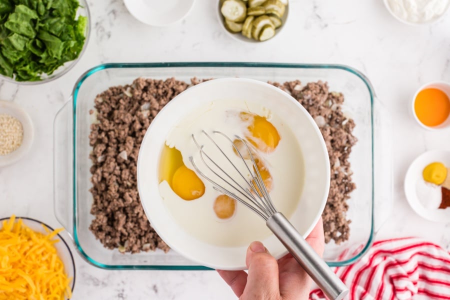 whisking egg mixture