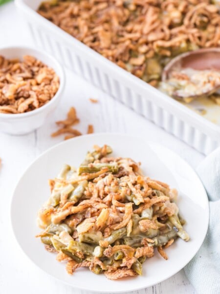 Classic Green Bean Casserole in a plate