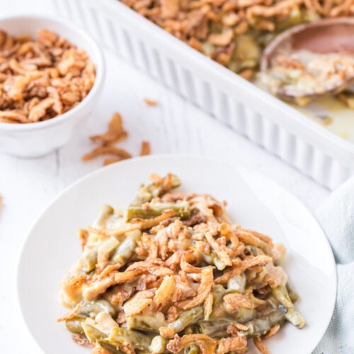 Classic Green Bean Casserole in a plate