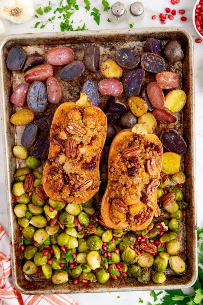 Vegetarian Sheet Pan Thanksgiving Dinner