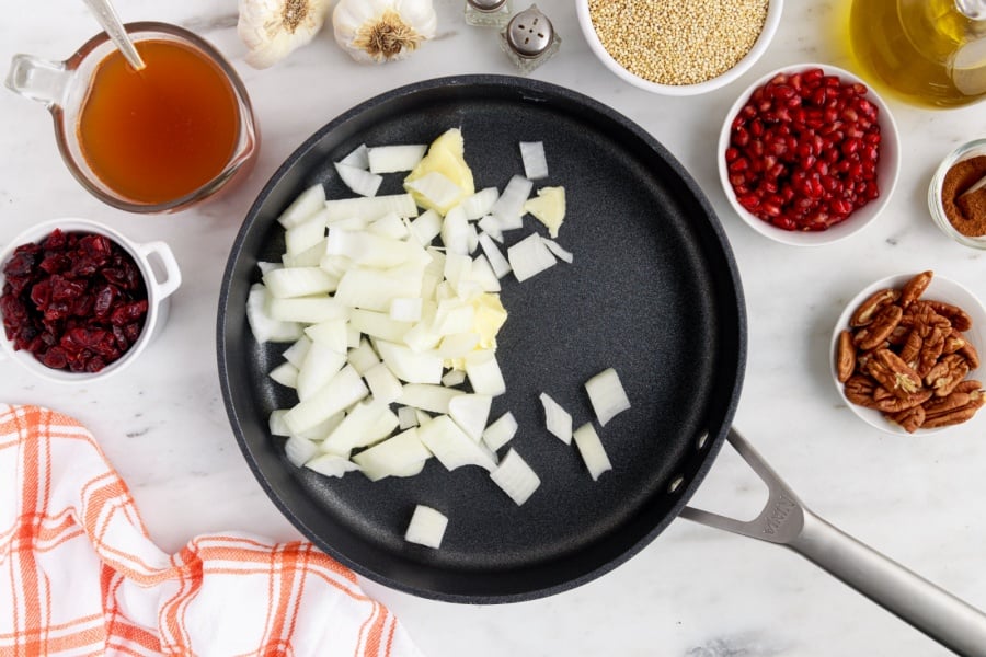 onions and butter in a saute pan