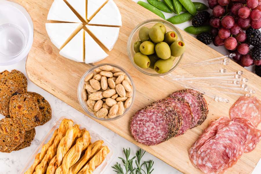 ingredients for Charcuterie Cups laid out