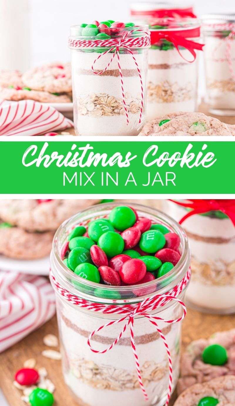 This Christmas Cookie Mix in a Jar is an absolute must-make DIY cookie mix! It’s super budget-friendly, festive looking and is such a practical gift! via @familyfresh