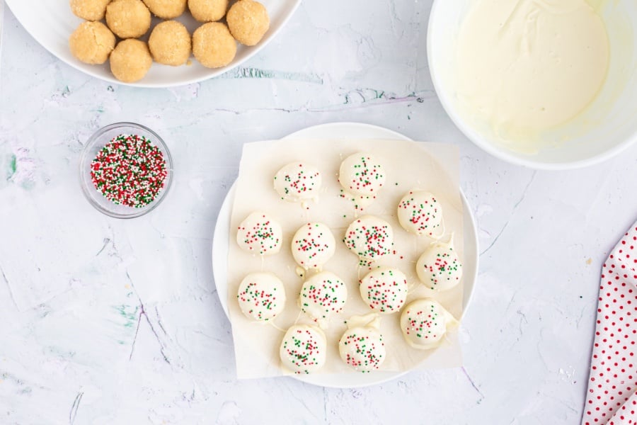 Sugar Cookie Truffles on a platter