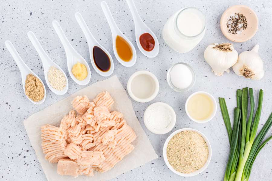 Ingredients for chicken meatballs 