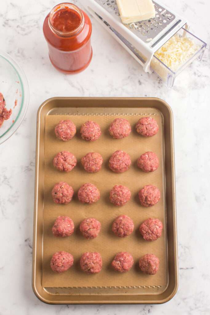 meatballs on baking sheet