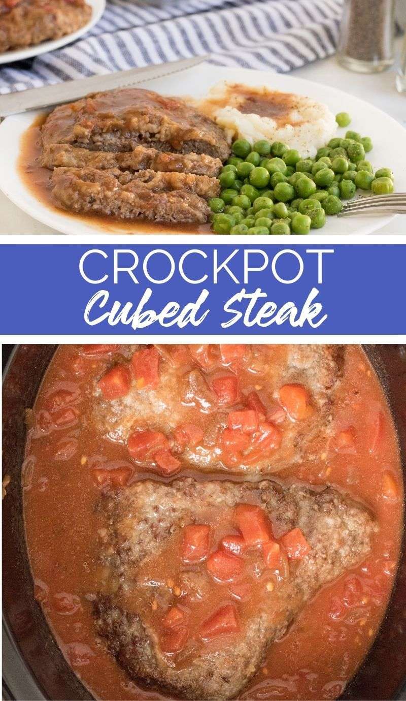 This Crockpot Cubed Steak recipe is warm and filling, with tender meat and gravy. Serve with mashed potatoes or a simple veggie on the side. via @familyfresh