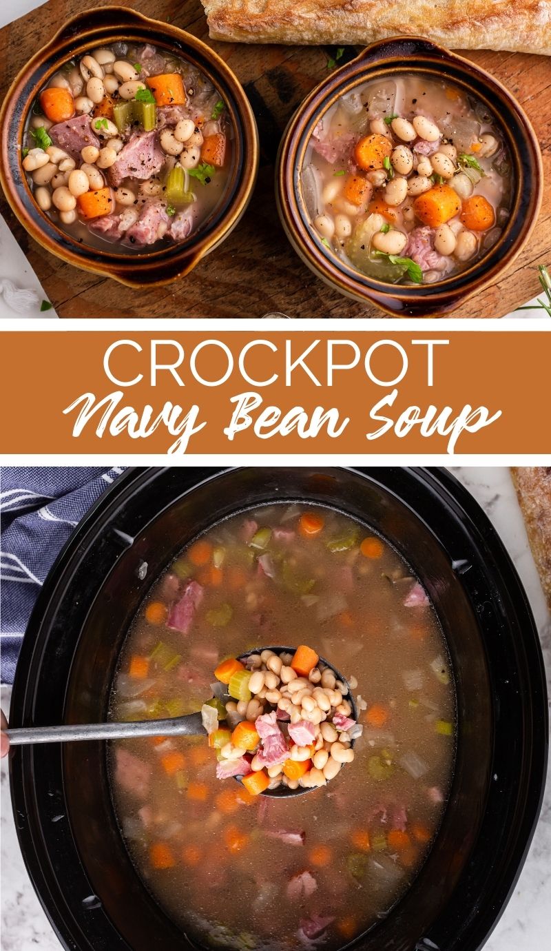 This Crockpot Navy Bean Soup is a filling meal for the whole family that’s not only incredibly easy to prepare but also super healthy. via @familyfresh
