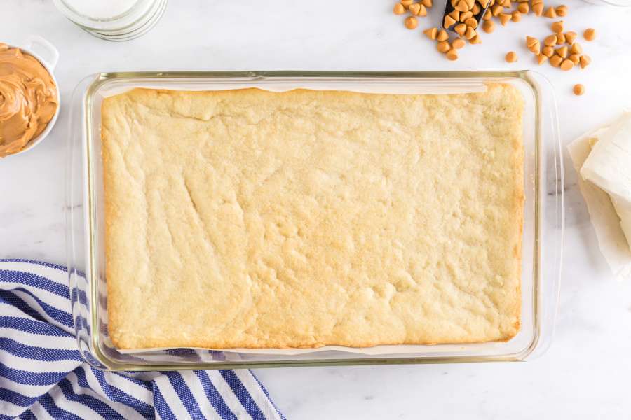 baked cookie dough in pan