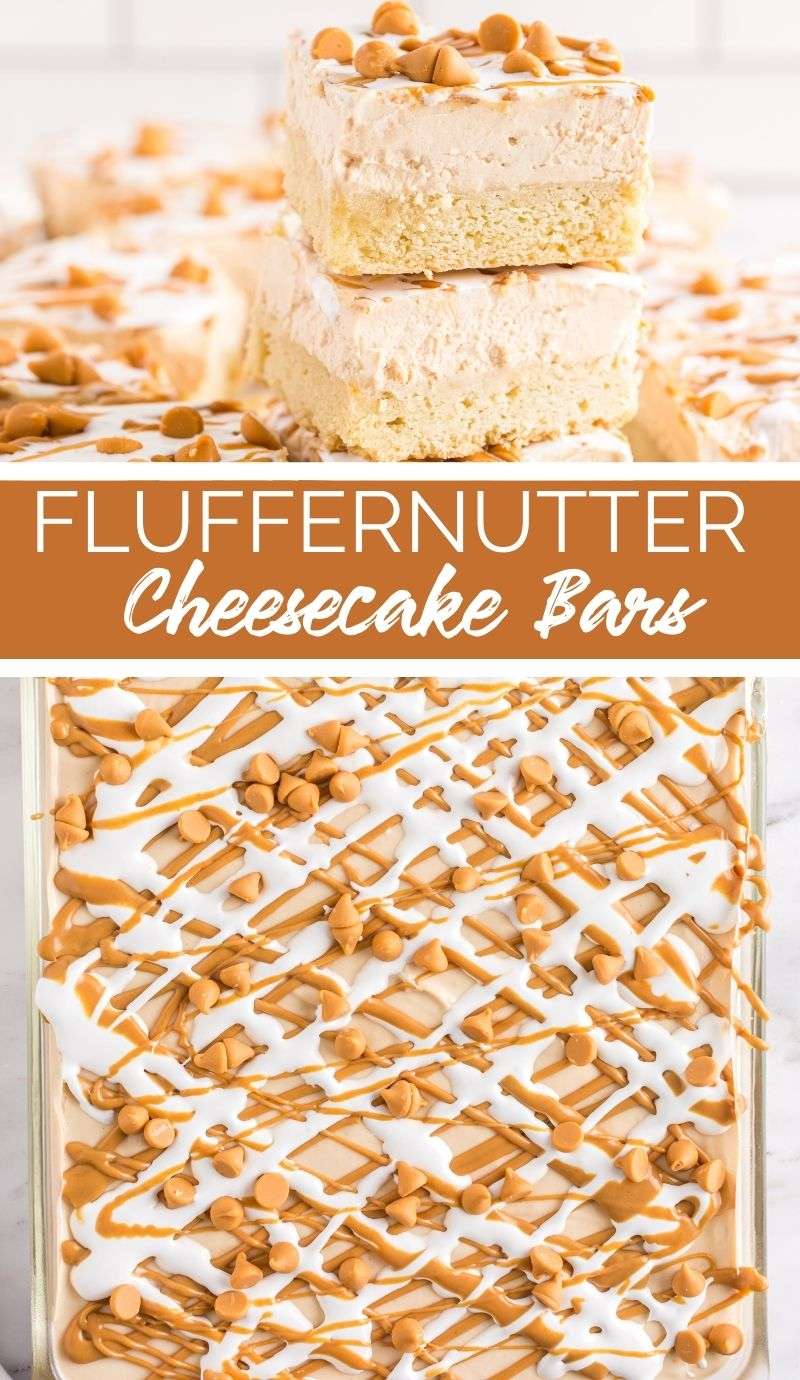 Fluffernutter Cheesecake Bars result from a creamy marriage of the original fluffernutter sandwich and a classic cheesecake bar dessert. via @familyfresh