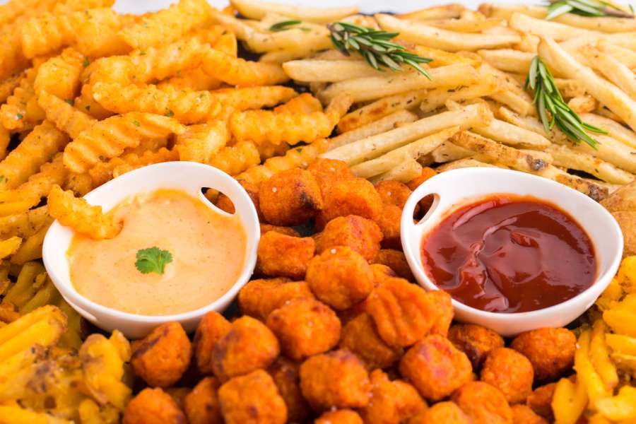 French Fry Appetizer Board with 2 dipping sauces