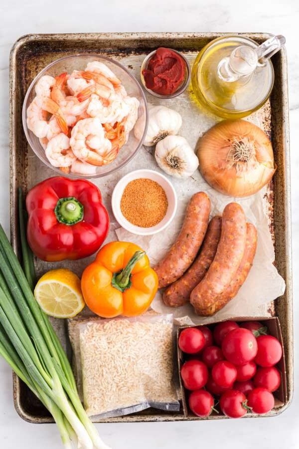 ingredients for Sheet Pan Jambalaya