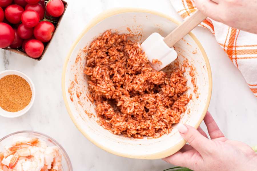 seasoned rice in bowl