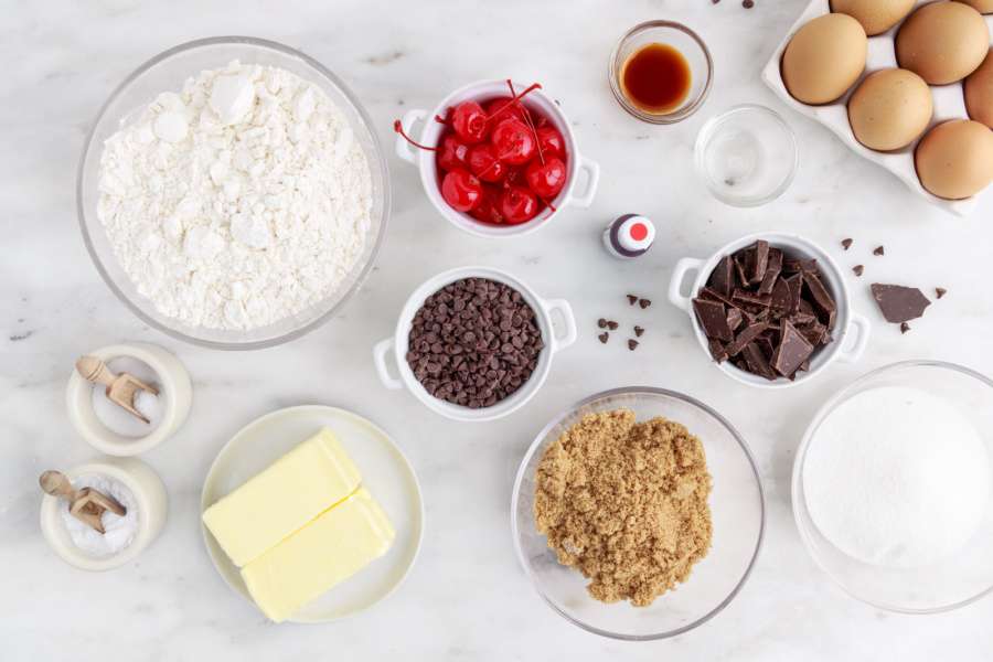 ingredients for cherry garcia cookies