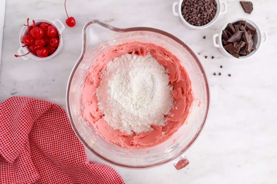 flour added to bowl