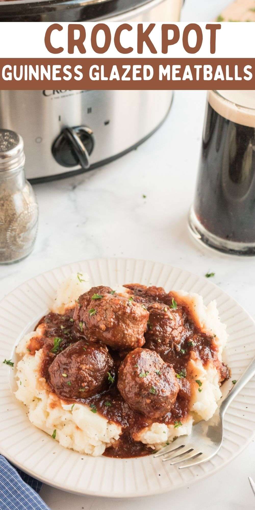 This Crockpot Guinness Glazed Meatballs recipe offers flavorful meatball dish that can either be served as an appetizer or for dinner. via @familyfresh