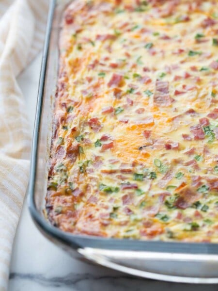 Farmers Breakfast Casserole in a baking dish