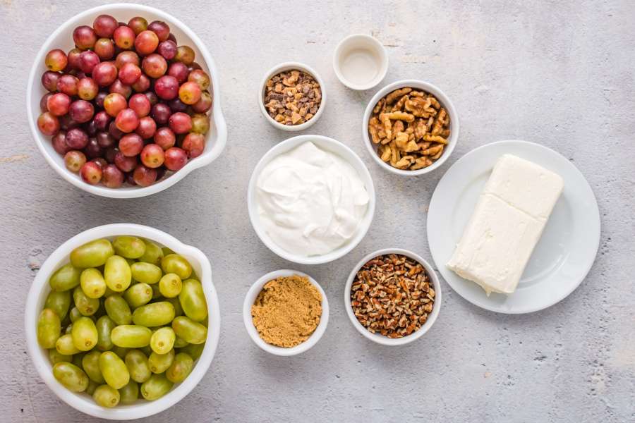 ingredients for creamy grape salad