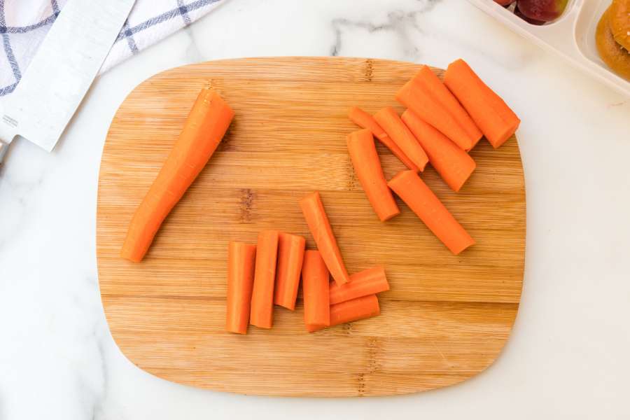 carrots chopped on a cutting board