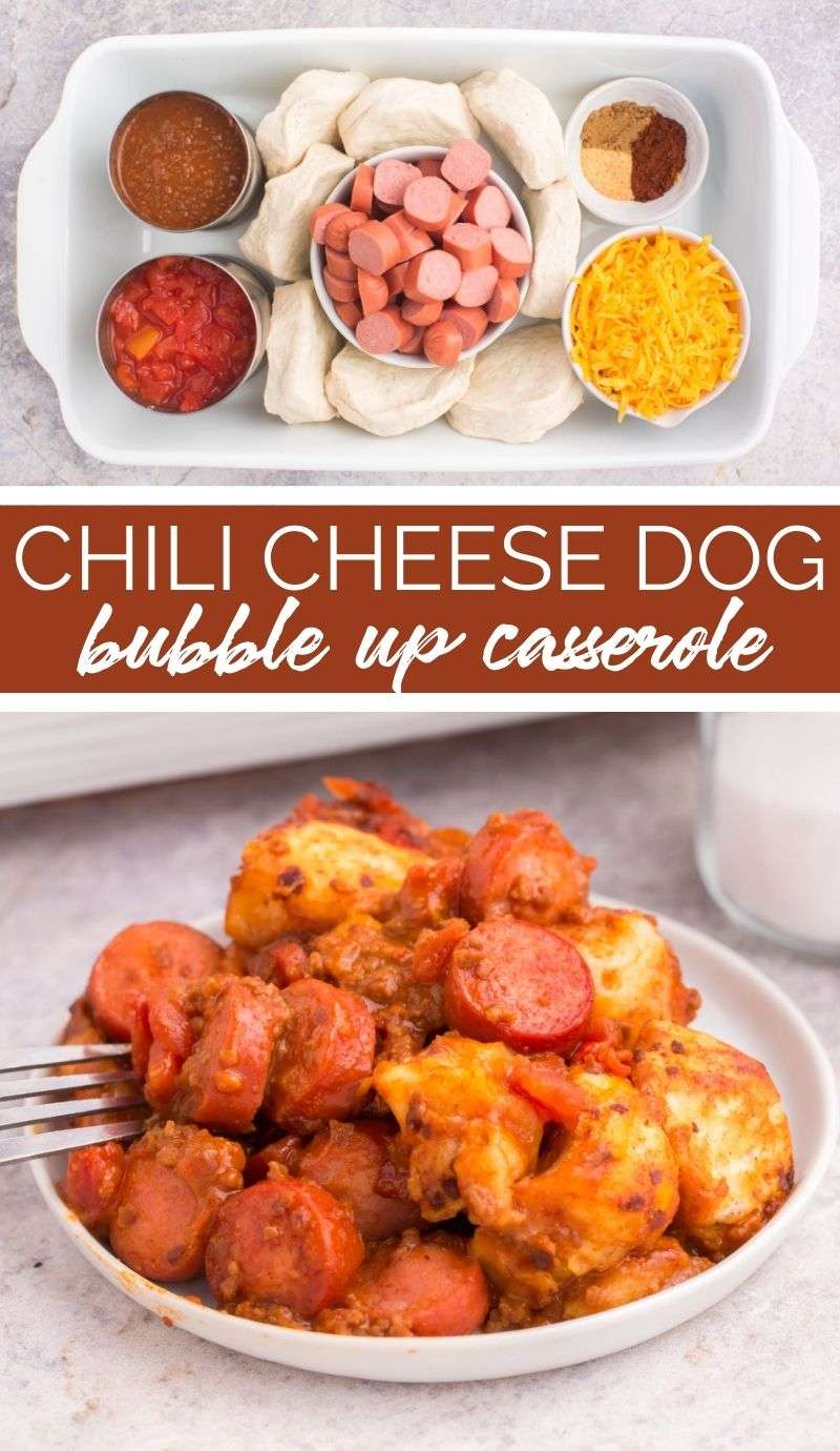 Chili Cheese Dog Bubble Up is a delicious way to enjoy all the flavors and textures familiar to a classic chili cheese dog but in casserole form! via @familyfresh