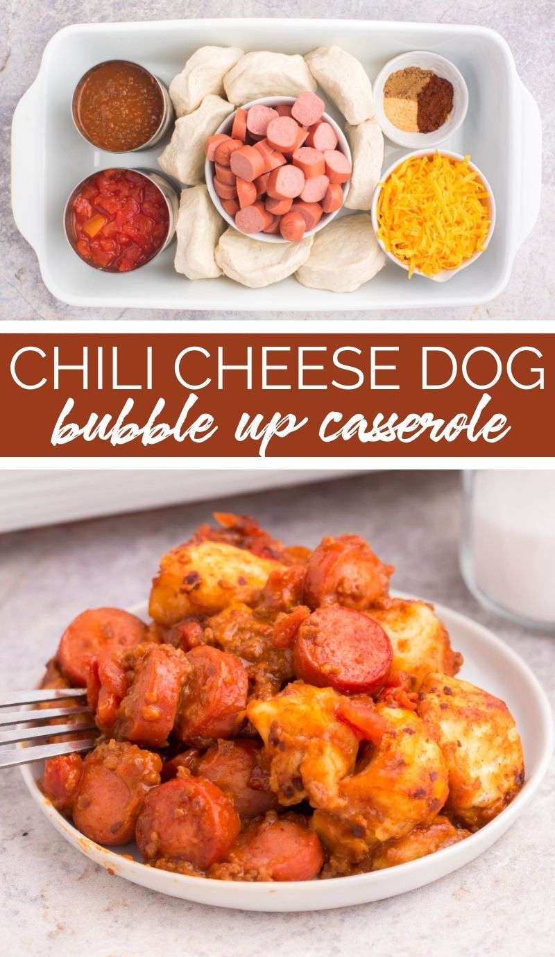 Chili Cheese Dog Bubble Up is a delicious way to enjoy all the flavors and textures familiar to a classic chili cheese dog but in casserole form! via @familyfresh