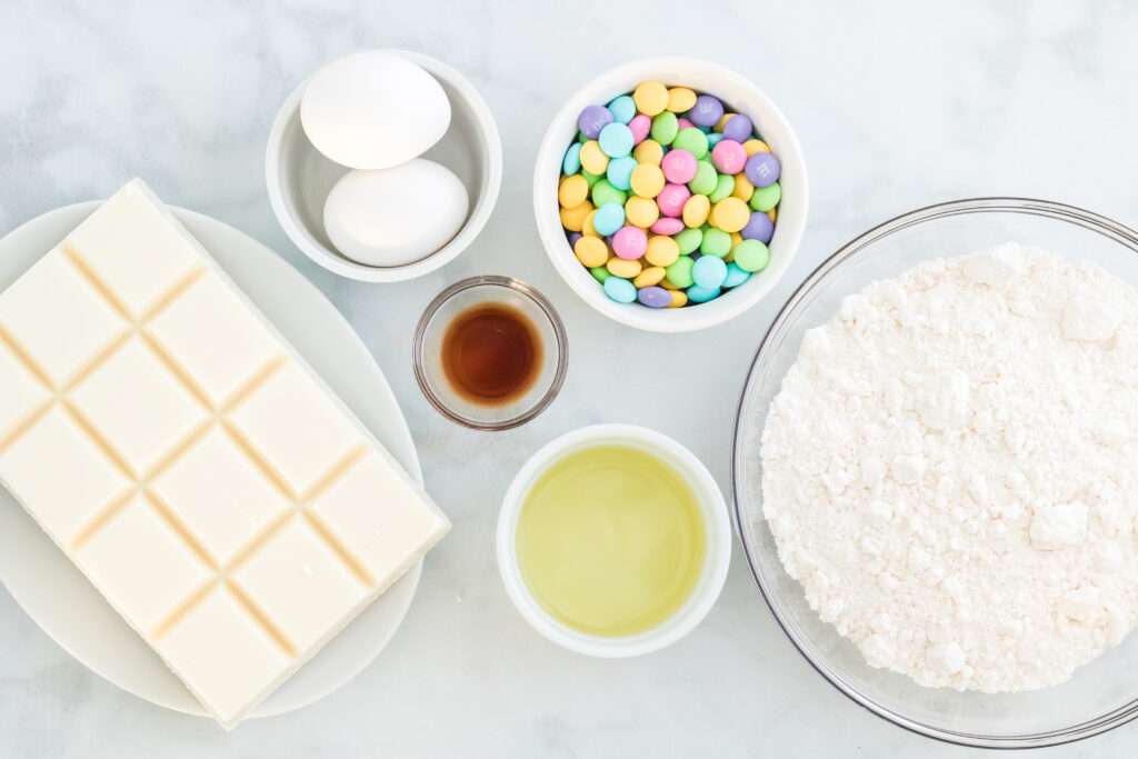 Ingredients for easter cake mix cookies