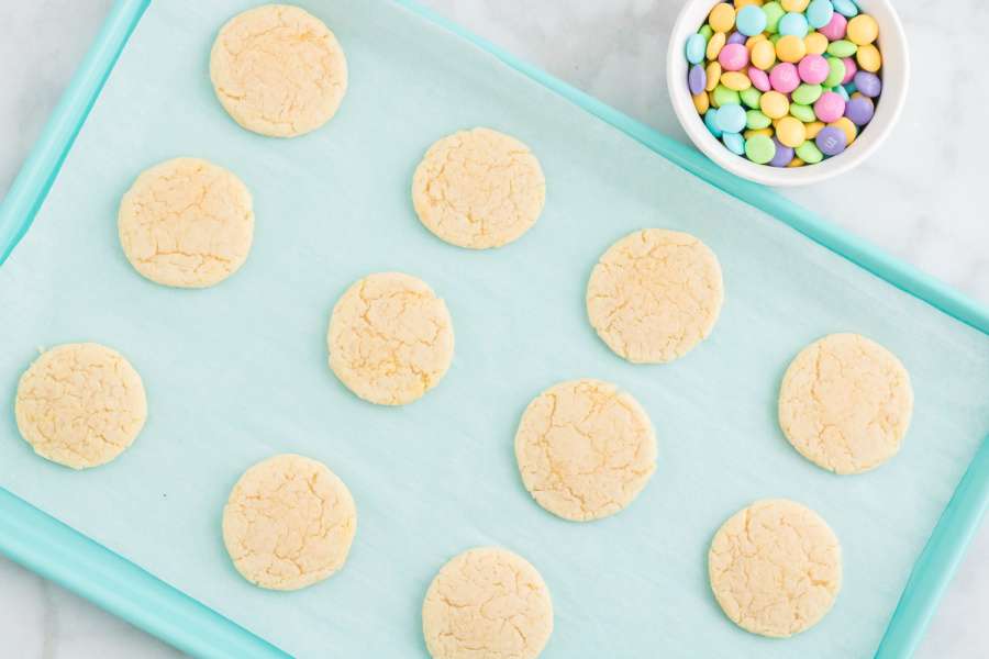 cooked cookies on baking sheet