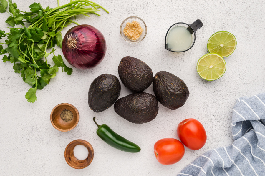 ingredients for homemade guacamole