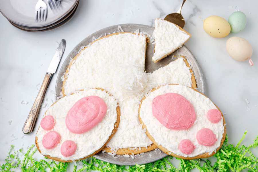 removing a slice of cake with serving knife