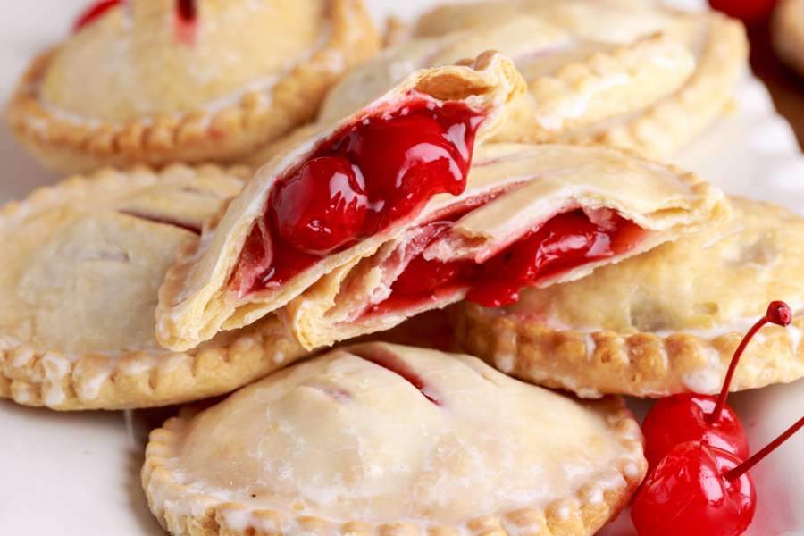 Cherry Hand pies on a plate