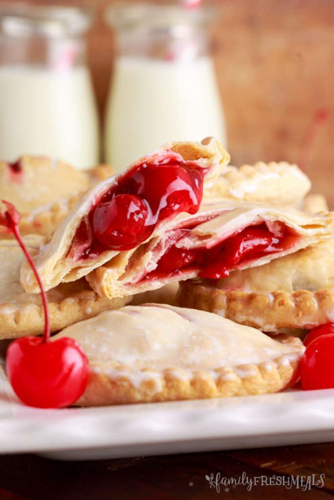 Cherry Hand pies on a plate