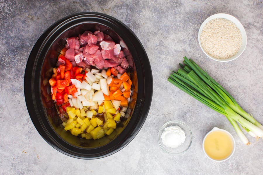 ingredients for sweet and sour pork in slow cooker