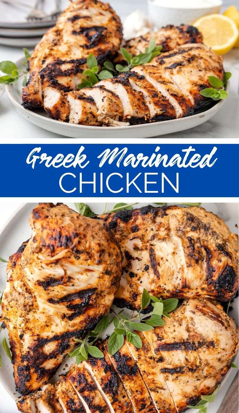 This Greek Marinated Chicken has the zesty Mediterranean flavors of lemon, garlic, oregano, cumin, basil, and smoked paprika. via @familyfresh