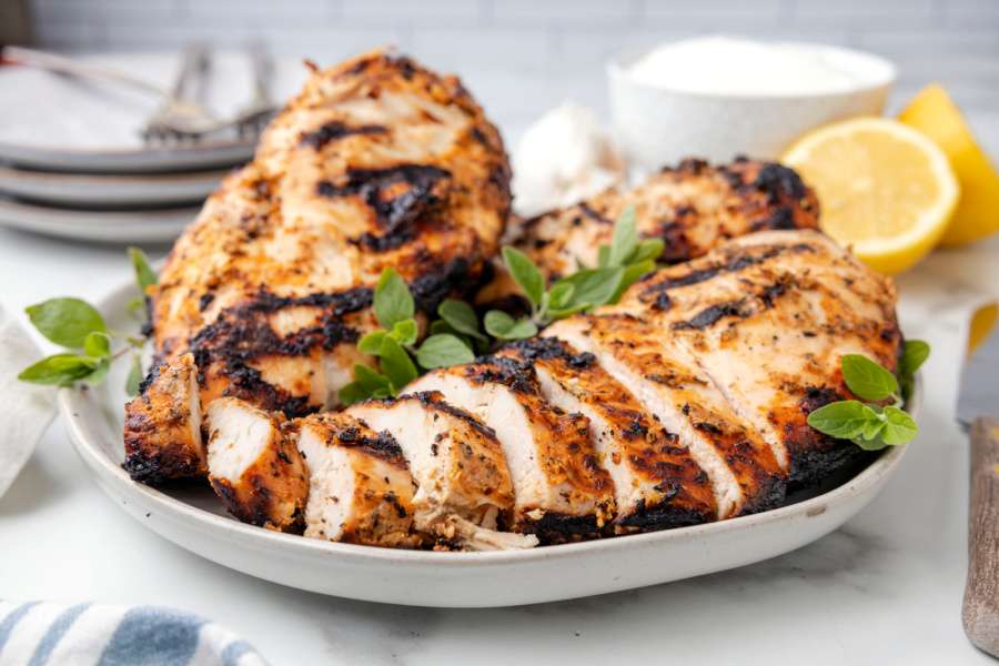 Greek Marinated Chicken on a plate