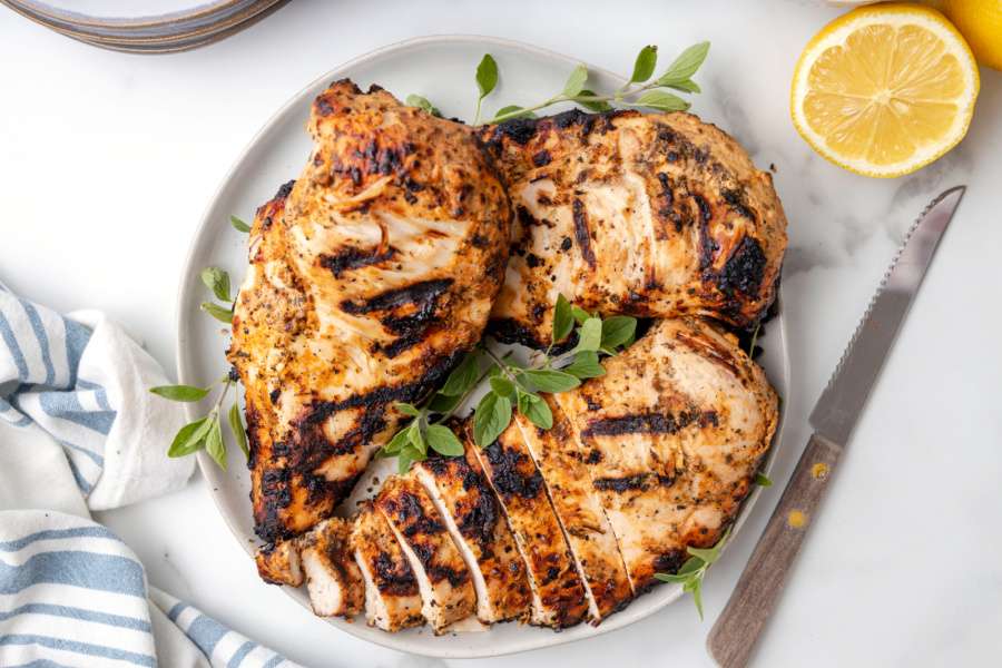 Greek Marinated Chicken on a plate