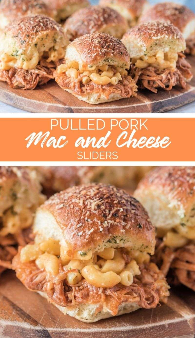 Pulled pork mac and cheese sliders are dangerously delicious and are perfect as appetizers for parties or to snack on during sports games! via @familyfresh