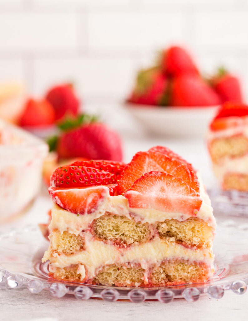 slice of Strawberry Tiramisu